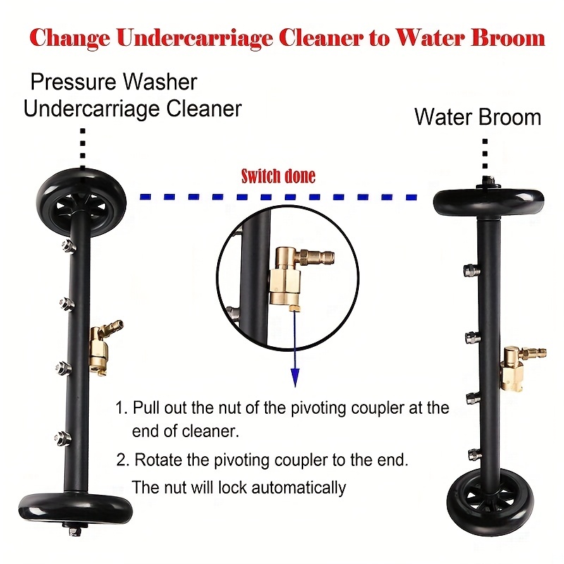 High Pressure Washer Undercarriage Cleaner Water Broom - Temu