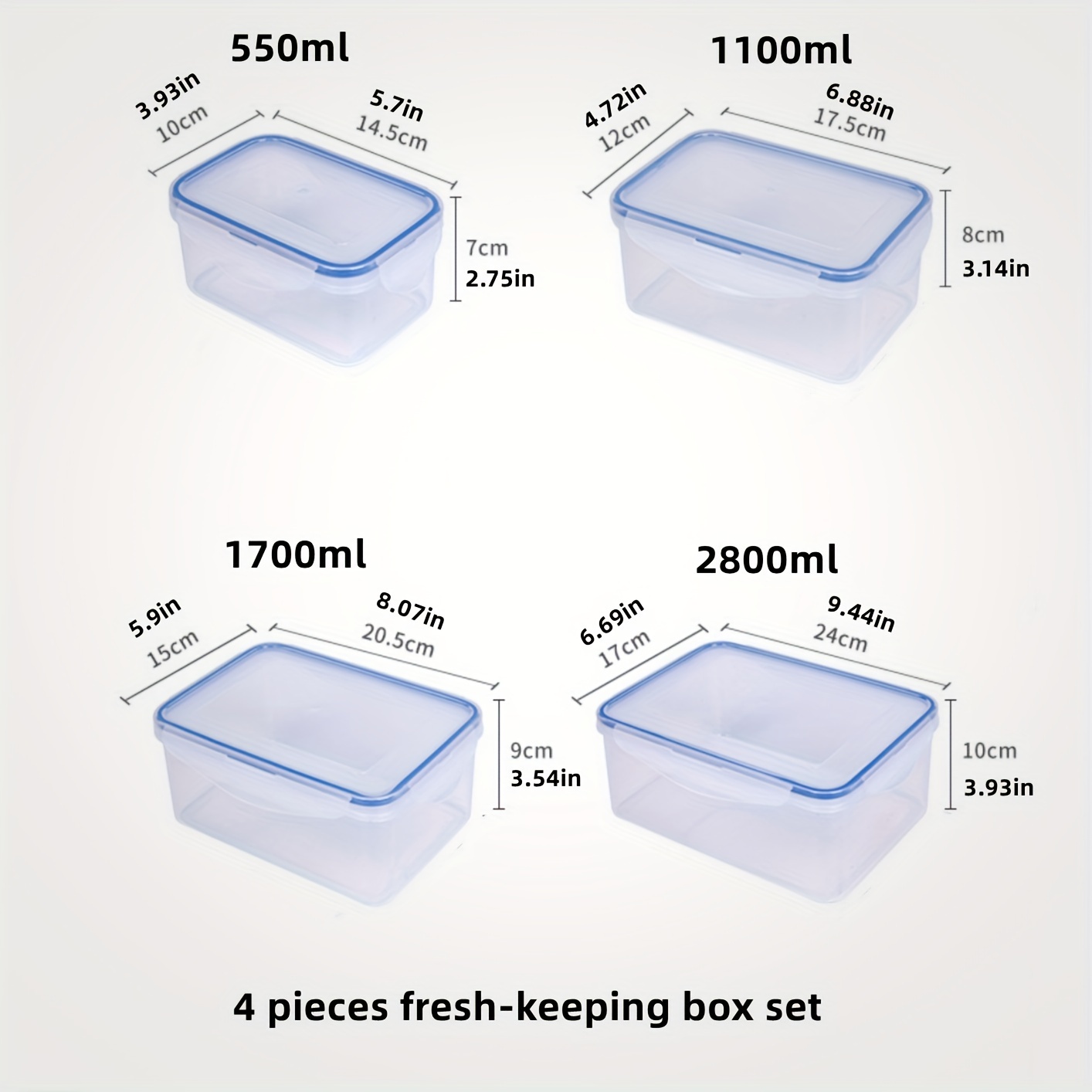 1700ml Bento Lunch Box Heat-resistance Food Box Microwave Oven