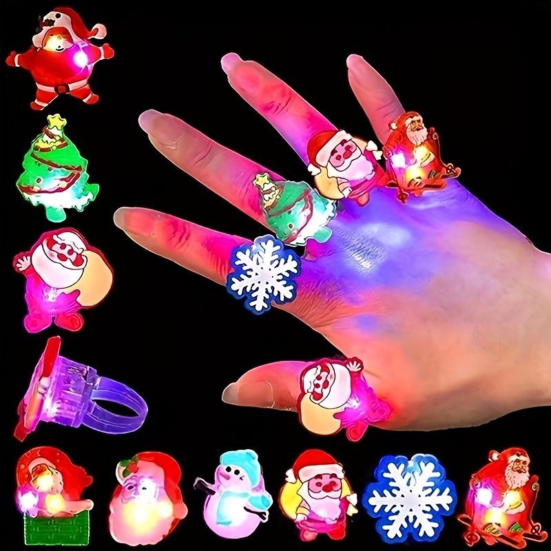 100 Pack LED Fingerlichter, blinkendes Licht Up Ringe Bulk Party Favors, Glow in the Dark Partyzubehör für Kinder und Erwachsene