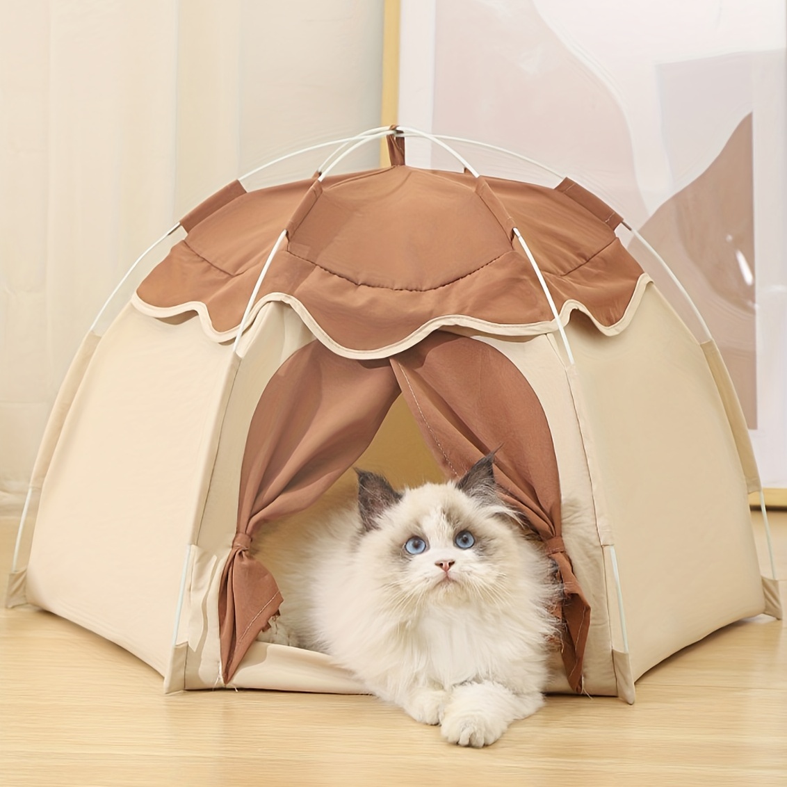 pet tent house summer breathable cat tent cat kennel removable and washable cat tent mat accessories details 1