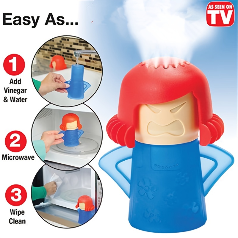 1pc Cartoon Figure Design Microwave Cleaner, Creative Plastic Easy To Use Microwave  Cleaner For Home