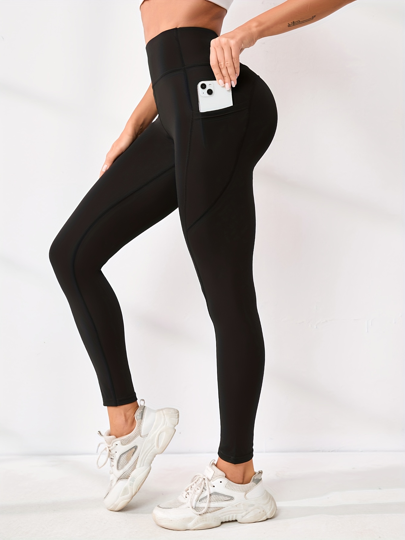 High Waist Seamless Leggings With Pockets With Pockets For Sports
