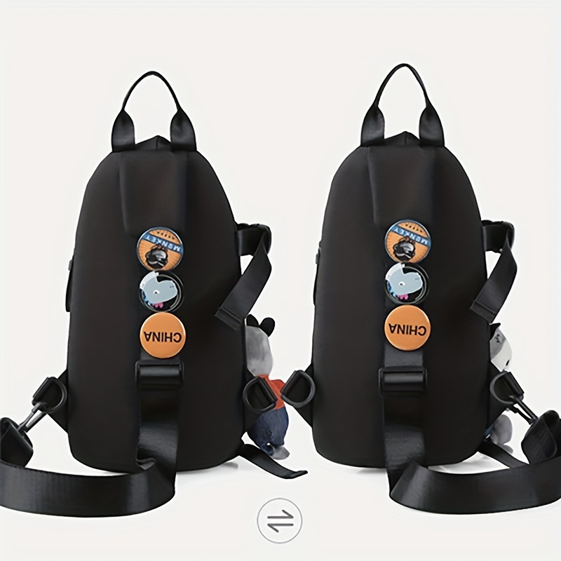 Lightweight Black Crossbody Backpack Shoulder Bag For Hiking Walking Biking  Travel Cycling - Temu