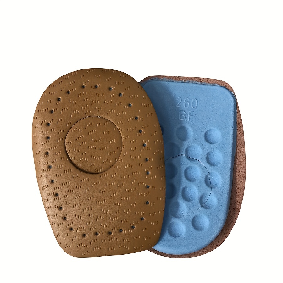 1pair Pu Leather Heel Cup Half-size Pads For High Heel, Shock Absorbing Breathable Insoles, Shoes Accessories