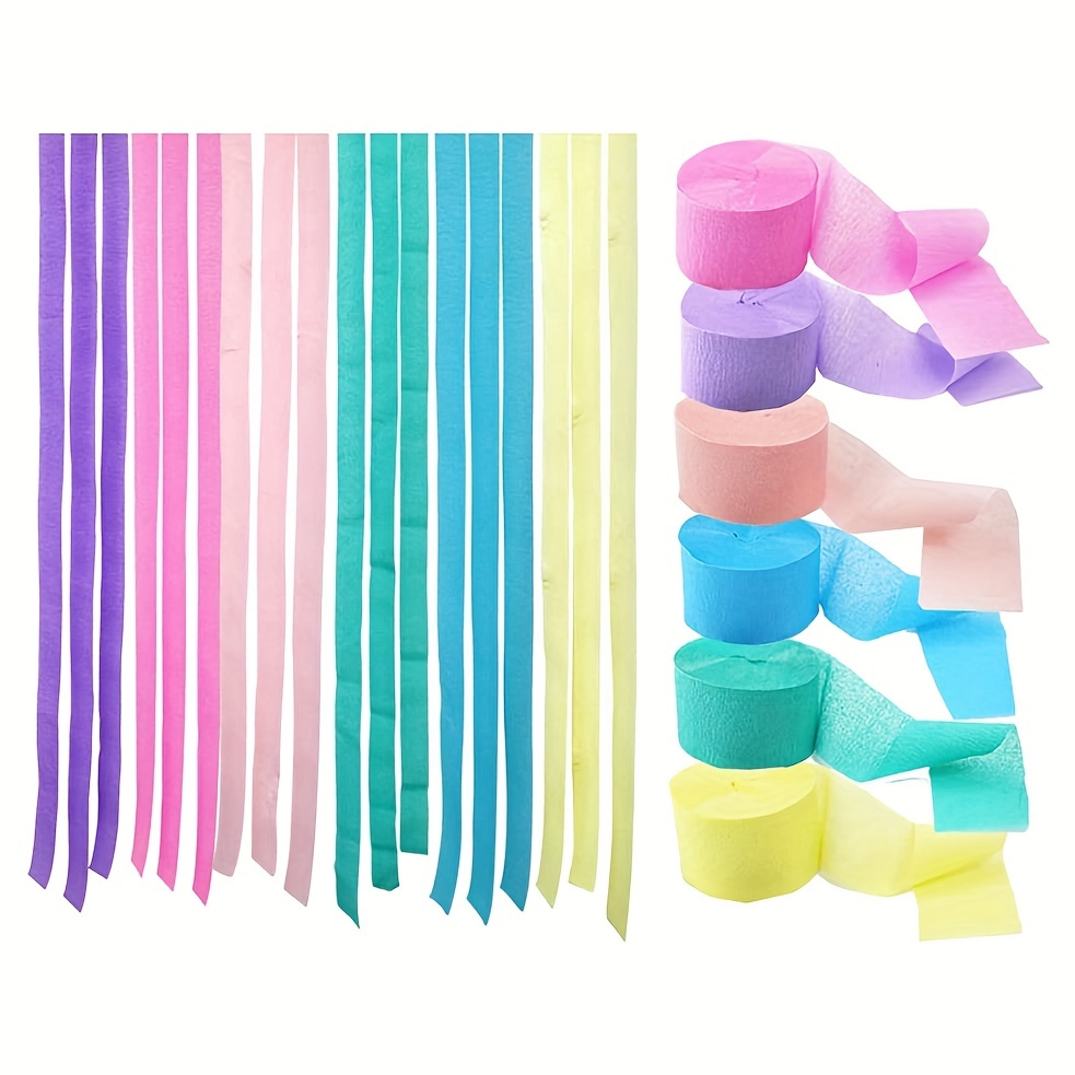 Mermaid Party Streamer Decorations Rolls Purple Blue Pink Crepe Paper Gold  Garland for Wedding Baby Bridal