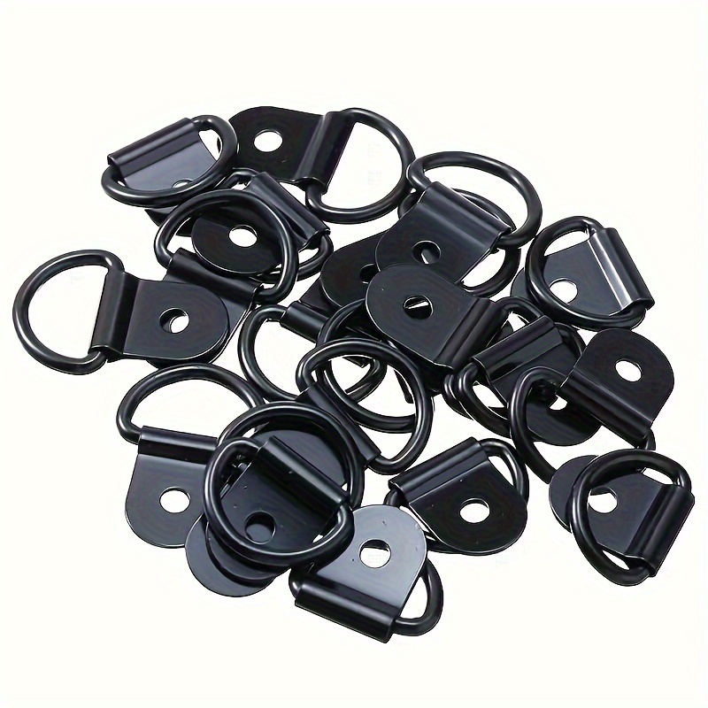 12 Pack D-Ring Tie Downs, 1/4 D-Rings Anchor Lashing Ring Heavy Duty Tie  Down Ring with Mounting Bracket Car Truck Bed Cargo, for Loads on Trailers  Trucks RV Campers etc Vehicles 