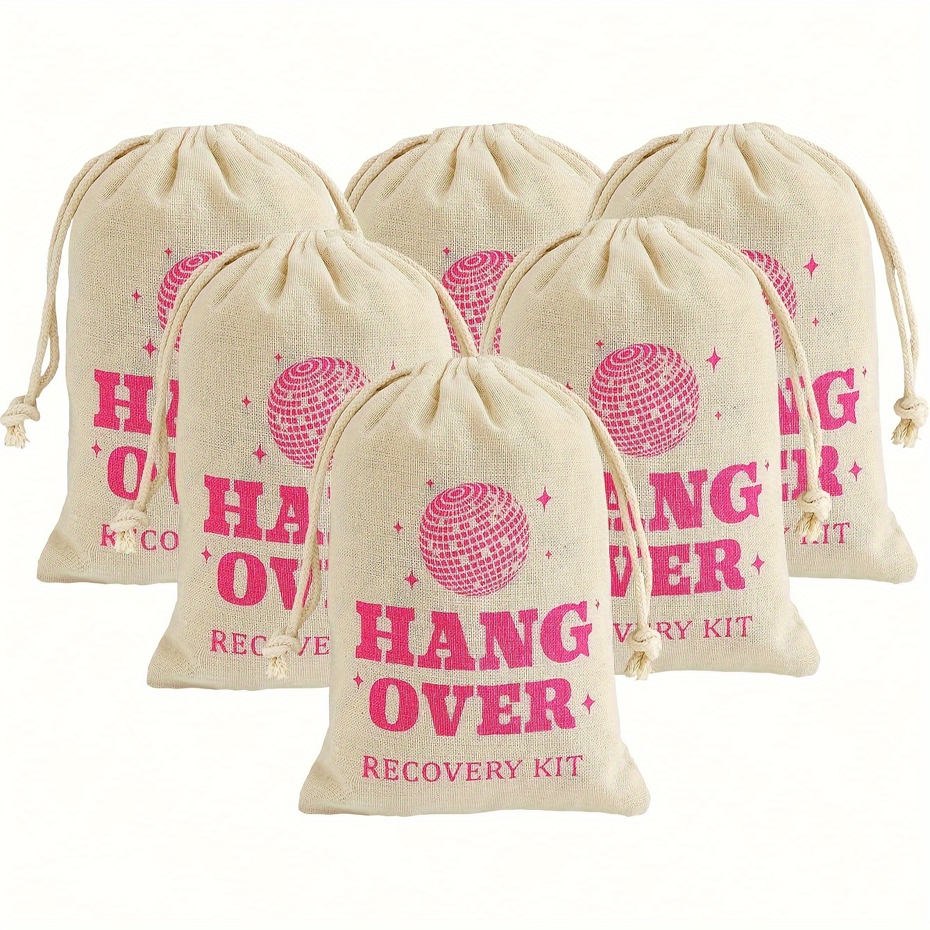 Cotton Hangover Kit Bags, Linen Hangover Kit Bags