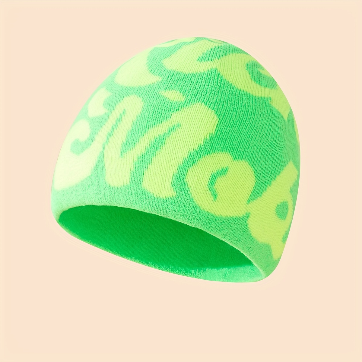 winter beanie men women color block letter print acrylic - Temu