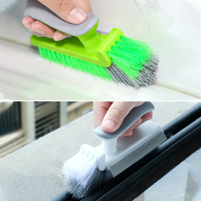 1pc 3 In 1 Plastic Bathroom Cleaning Brush Set With Hard Bristles,  Including Brush, Grout Brush, Floor Brush