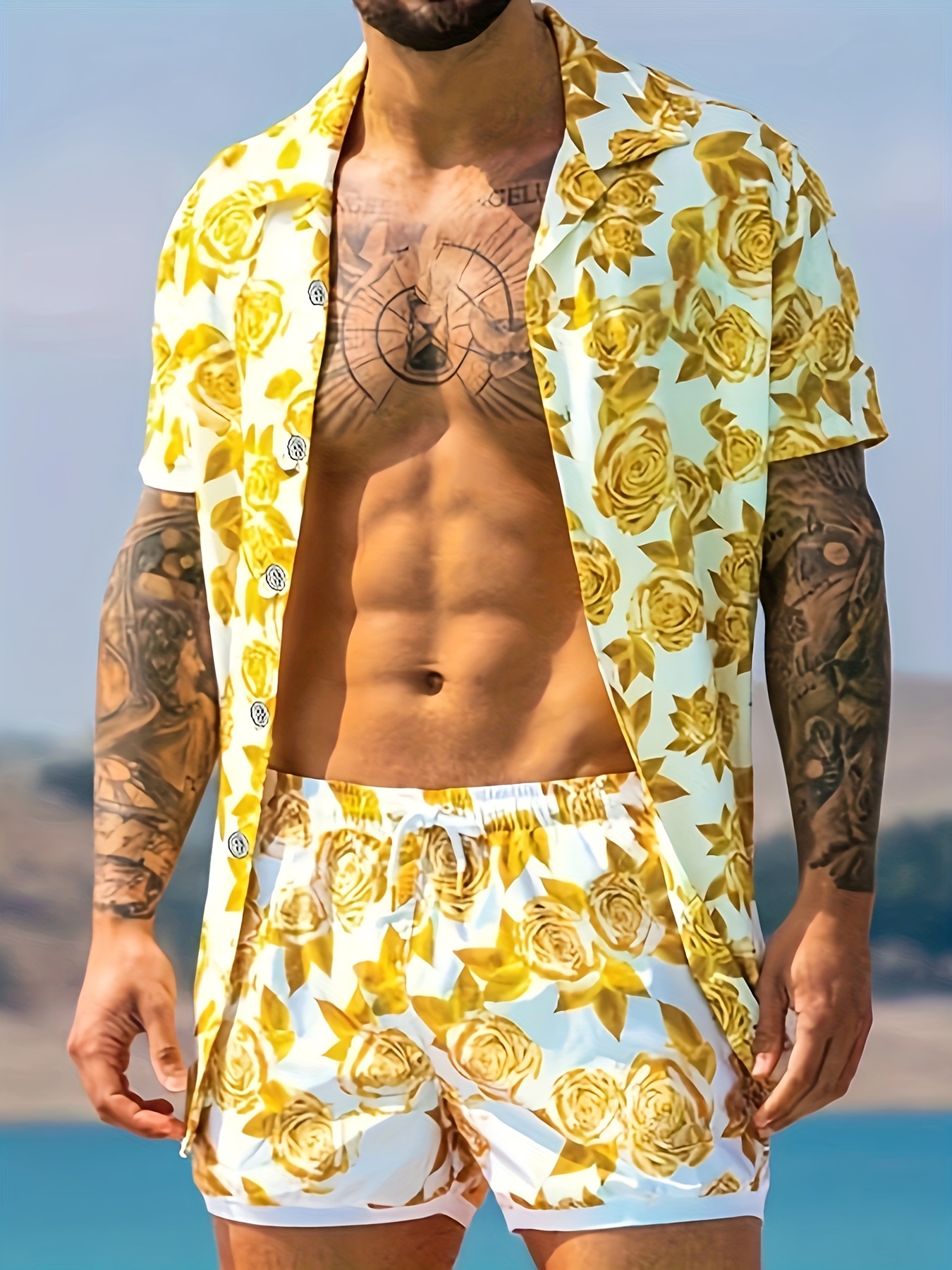 Disfraz de Hawaiano Tatuado para hombre