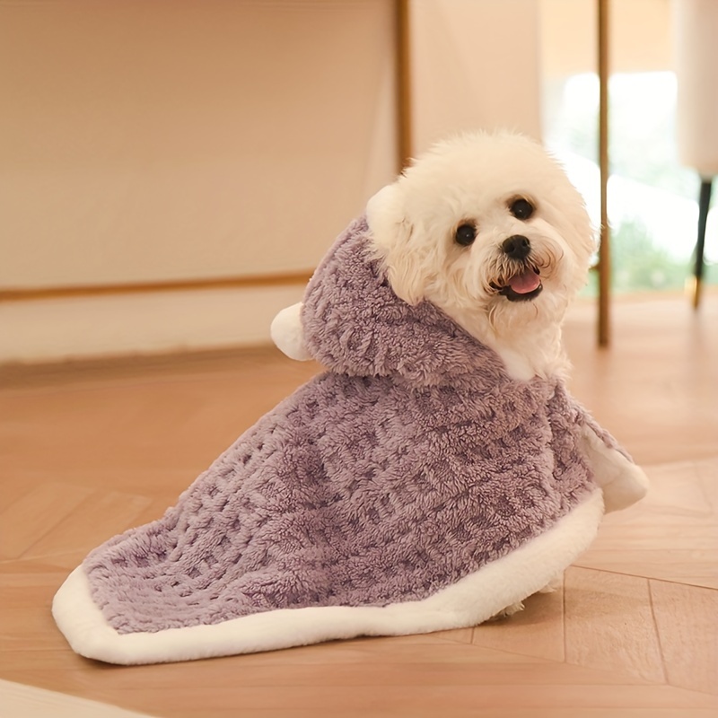 1pc Soft Warm Dog Cloak, Pet Pajamas For Autumn And Winter Cape, Small And Medium Dogs Clothes