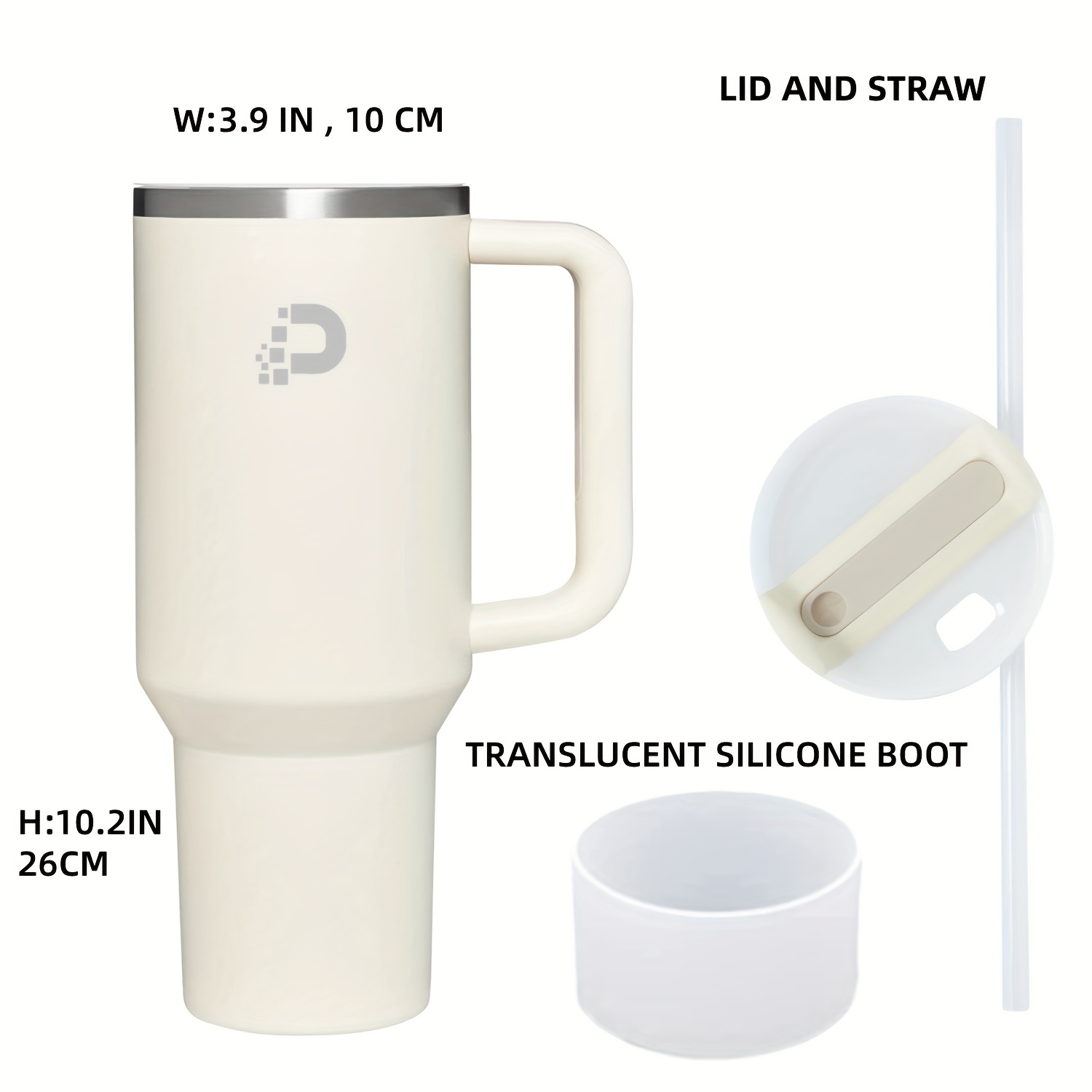 Tumbler With Handle And Straw Lid Leak proof Silicone Boot - Temu