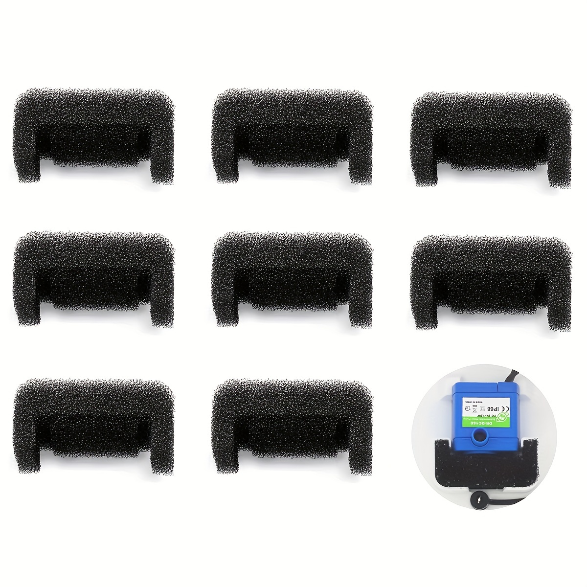 8Pcs Black Sponge Filter For Pet Cat Water Fountain Replacement Cat Dog  Fountain Foam Filter Pet Accessories