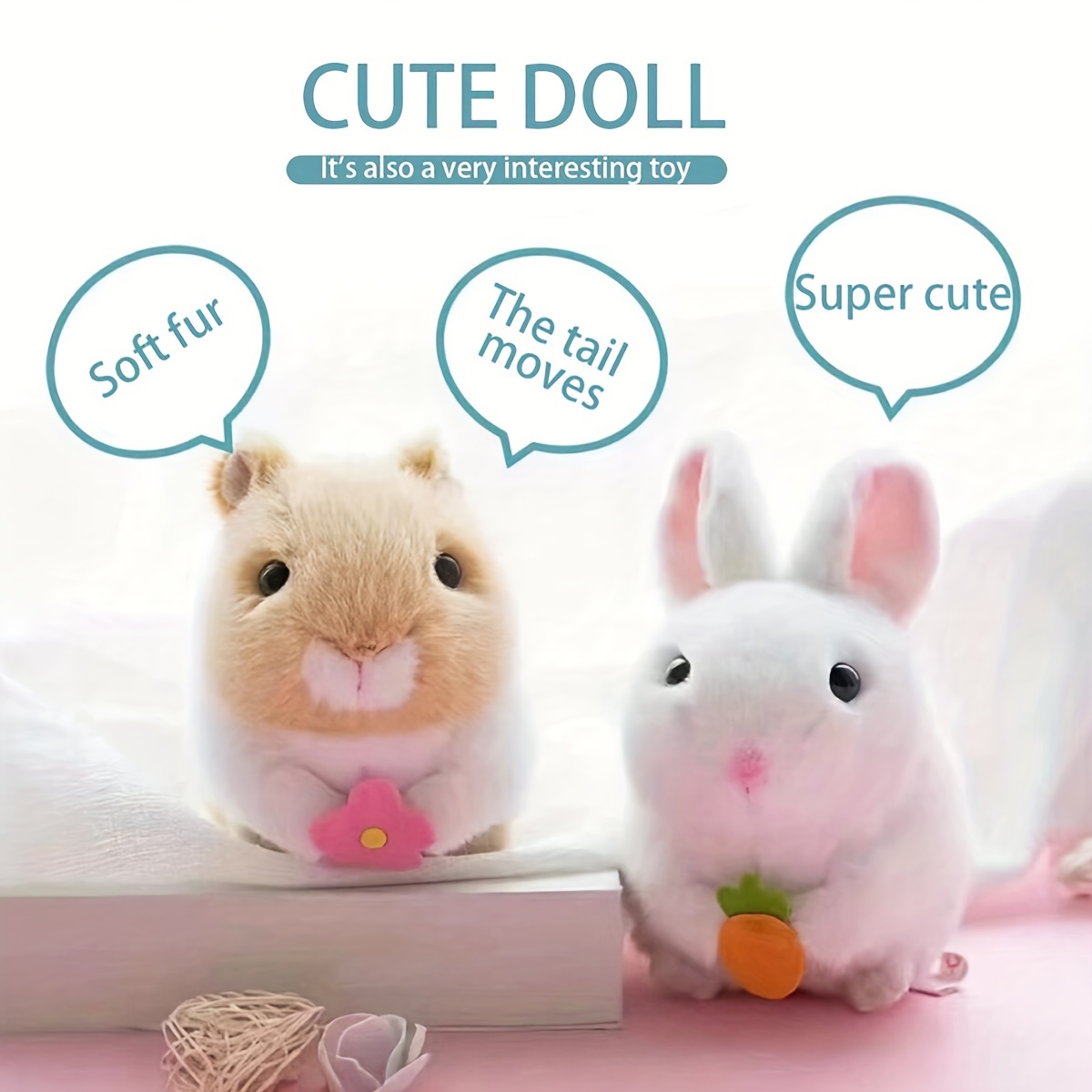 Animal Toy with Pull Loop & Rotating Tail