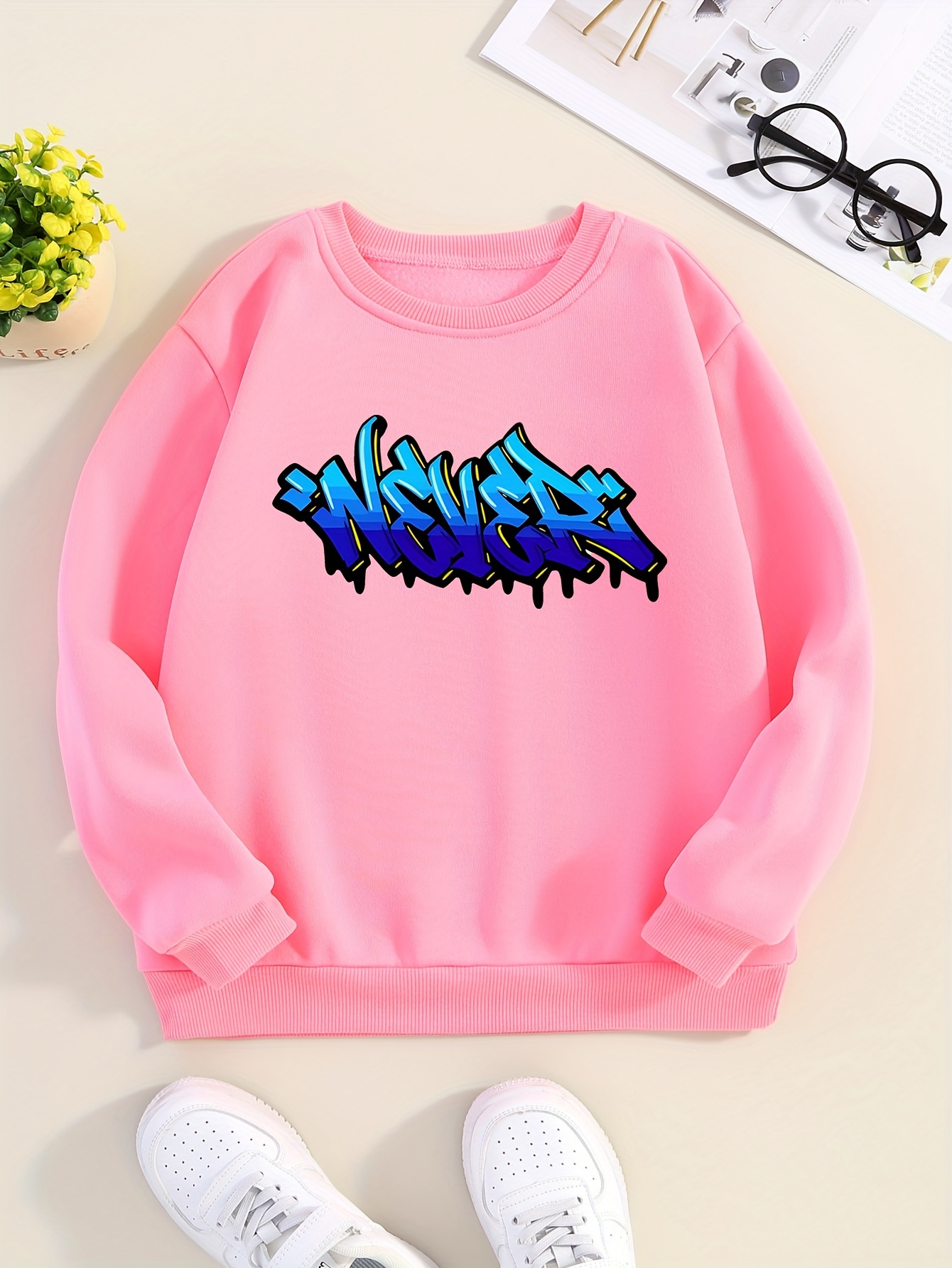 Letter print ombre discount sweatshirt