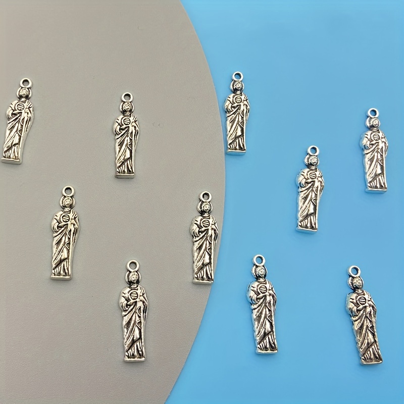 Exquisite Antique Silver Color Religious Character Design Alloy