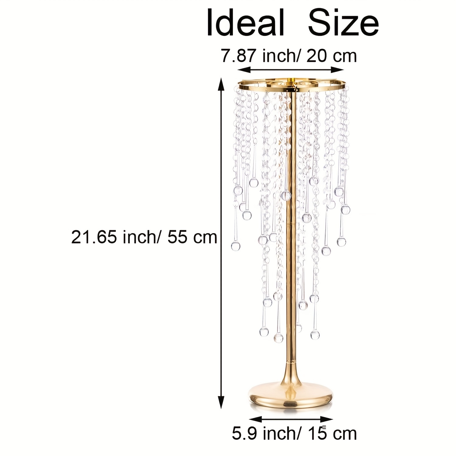  2 Pcs 21.3 inches Tall Crystal Flower Stand Wedding Road Lead  Tall Flower Holders Centerpiece Crystal Flower Chandelier Metal Flower Vase  for Reception Tables Wedding Supplies : Home & Kitchen