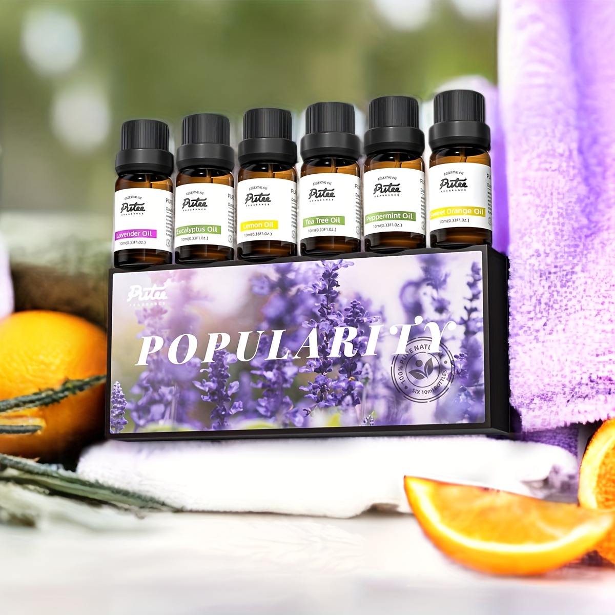 Pure Essential Oils | Aromatherapy Set of 6: Peppermint Oil, Australian Tea  Tree Oil, Eucalyptus Oil, Lavender Oil, Sweet Orange Oil, Lemongrass Oil