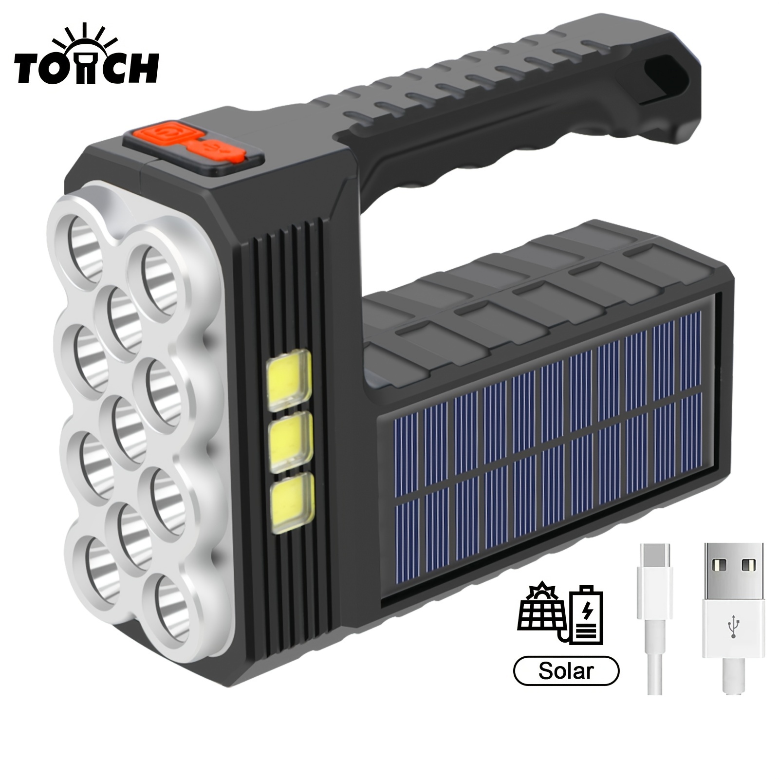 Solar Rechargeable Multifunctional Searchlight Outdoor - Temu