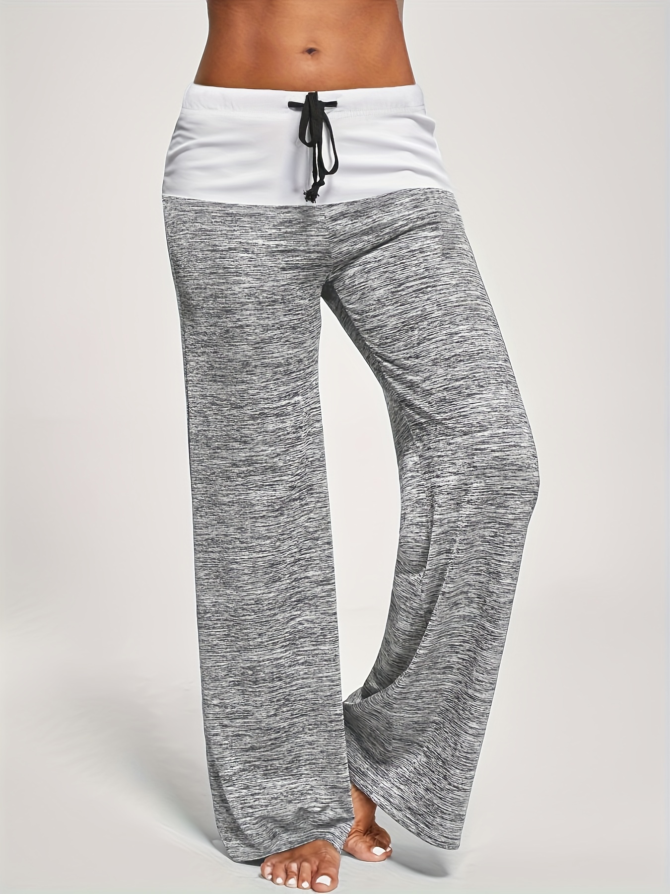 Womens Solid Color Yoga Pants High Waist Elastic Tight Pants Hip