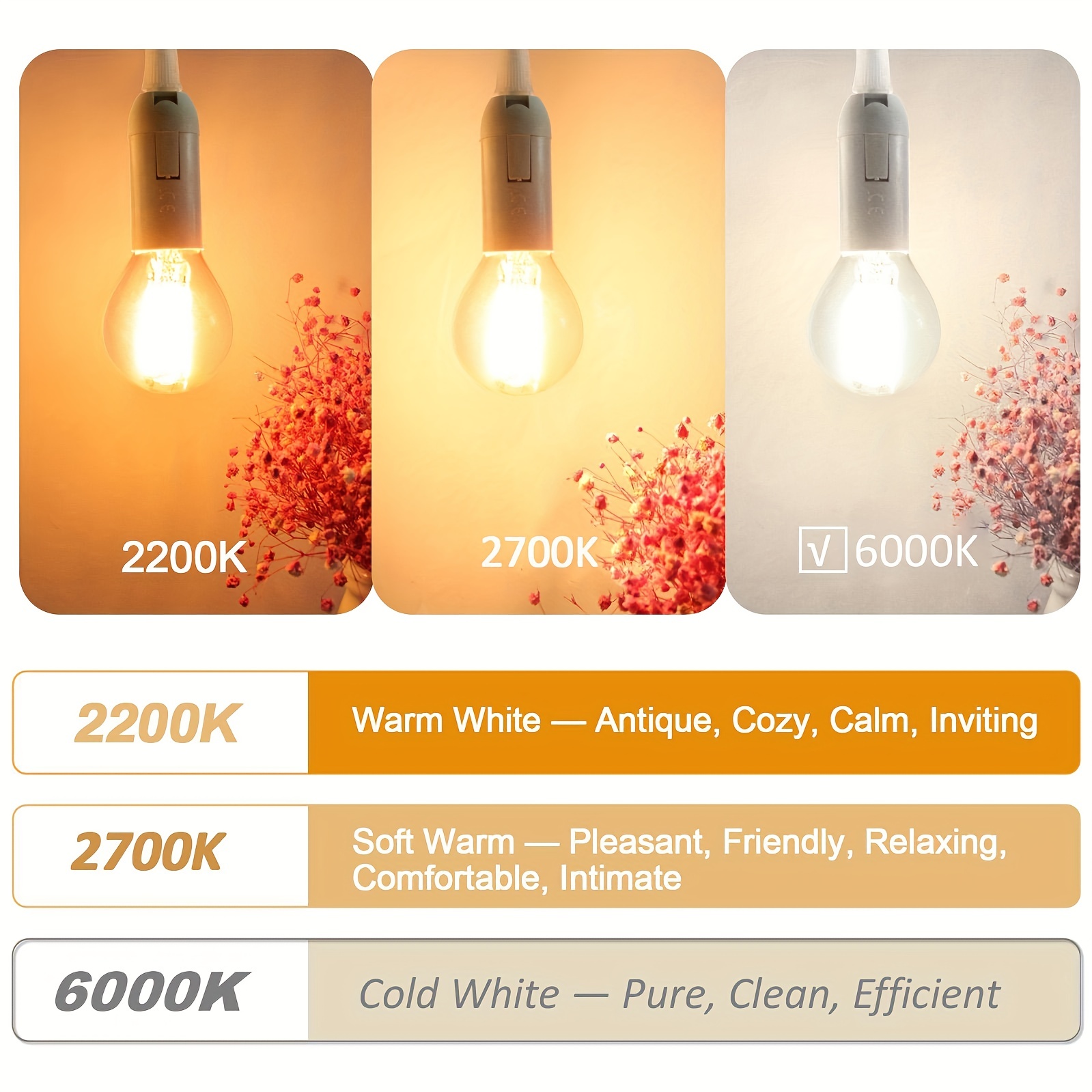 12 Pack 4W G45 E14 Ampoule LED E14 Dimmable 6000K Blanc - Temu France