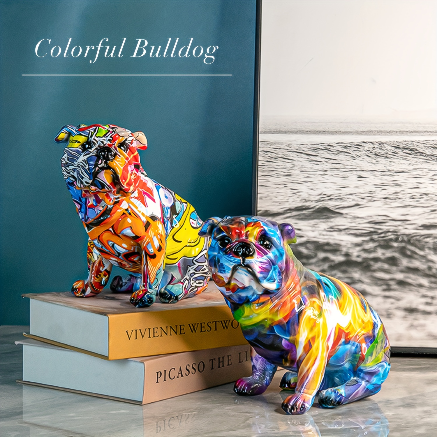 1 Stück Graffiti bulldogge skulptur Kunstharz Tier hunde - Temu Germany