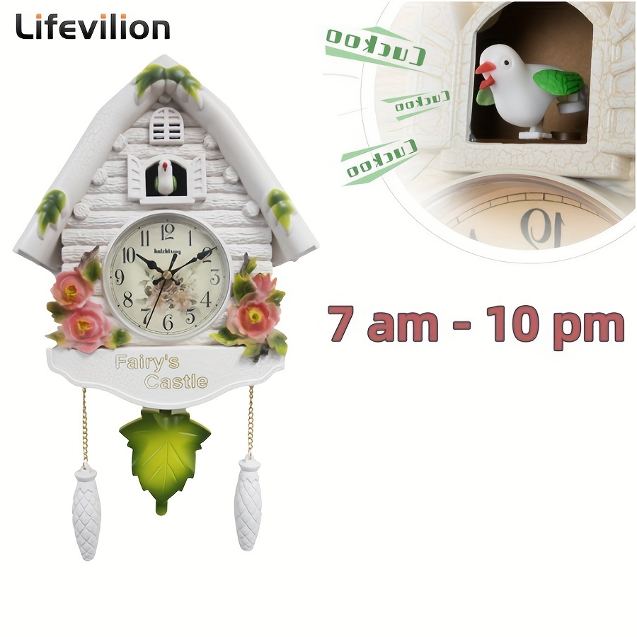HERCHR Reloj de Cuco, pequeño Reloj Cuco de Pared, Relój de péndulo con Voz  de pájaro, Reloj Colgante de Cuarzo Bird House Cuckoo para Decoración del  salón : : Hogar y cocina