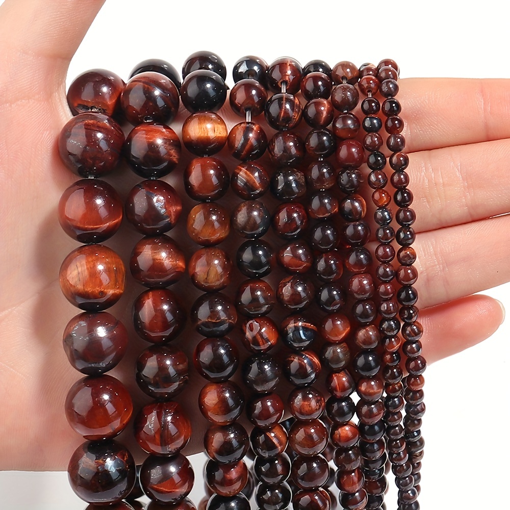 Natural Red Tiger Eye Stone Pendant Diy Bracelet Necklace - Temu