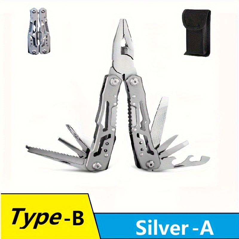 14 In 1 Portable Multitool Stainless Steel Pliers Knife Screw 