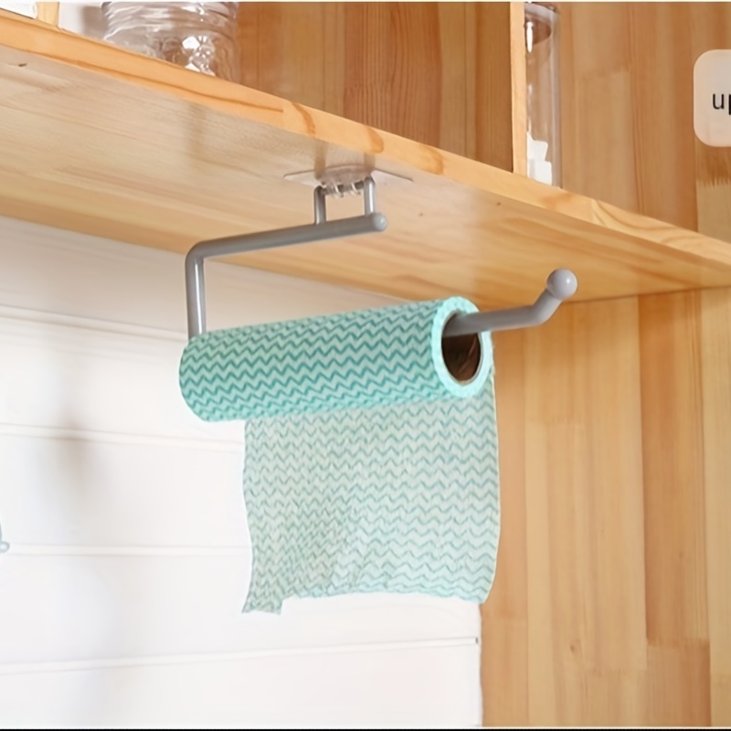 Wall Mount Paper Towel Holder Under Cabinet Paper Roll Rack No Drilling  Tissue Hanger Rack Towel Kitchen Bathroom Accessories - AliExpress