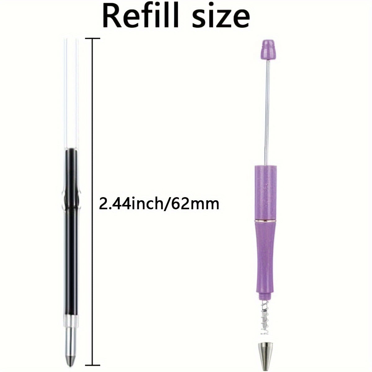 Plastic Beadable Pen Refills Black Ink Smooth Writing Pen - Temu