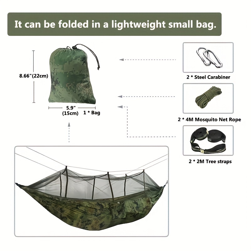 Outdoor Camping Hammock With Mosquito Net Ultra light Nylon Double Hammock