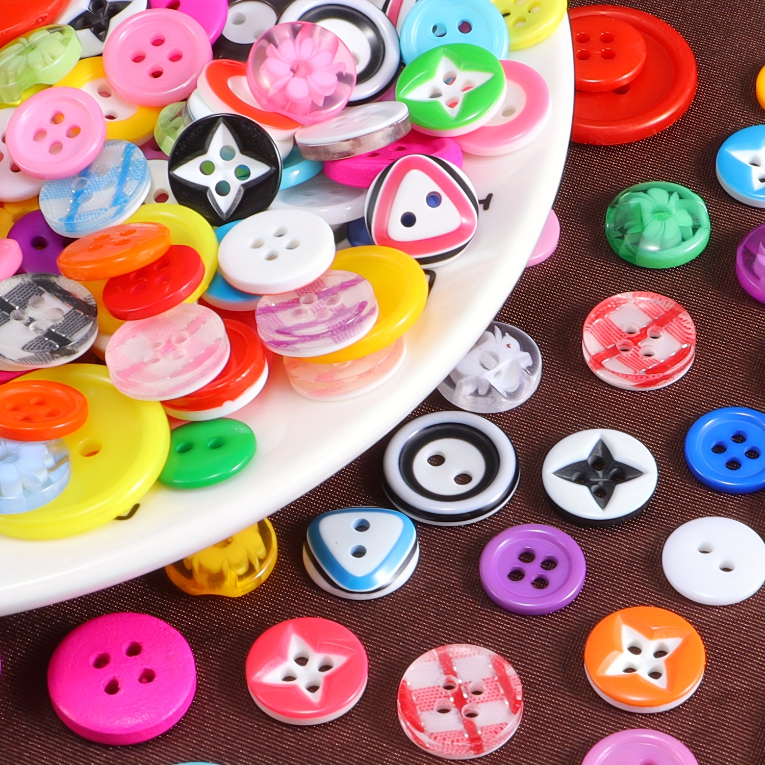 Round Plastic Sewing Buttons Mixed Colors Assorted Sizes - Temu Mexico