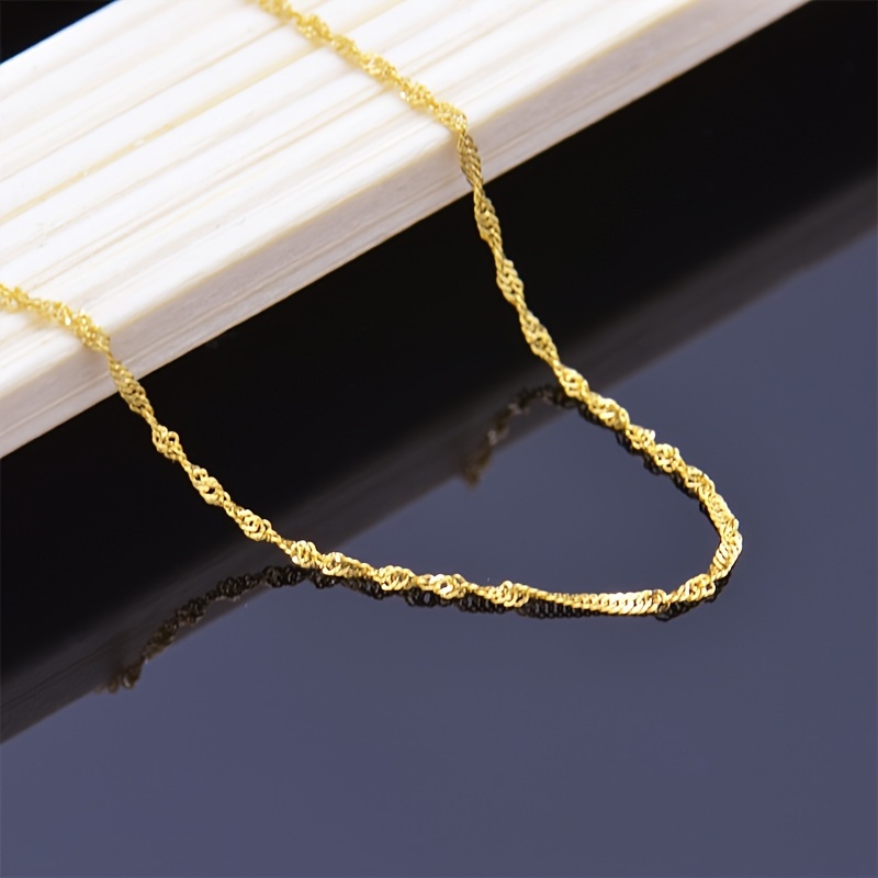 Luxury Silver Plated Double Layer Water wave Chain Necklace - Temu