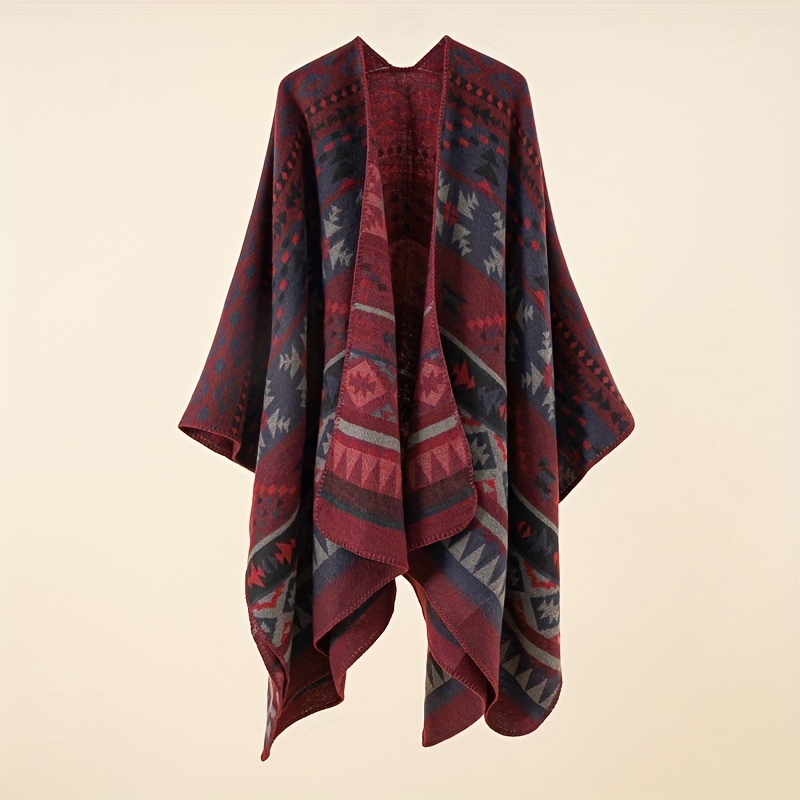 Warm Sunscreen Shawl Casual Open Front Poncho Cape Large Inelastic Cardigan