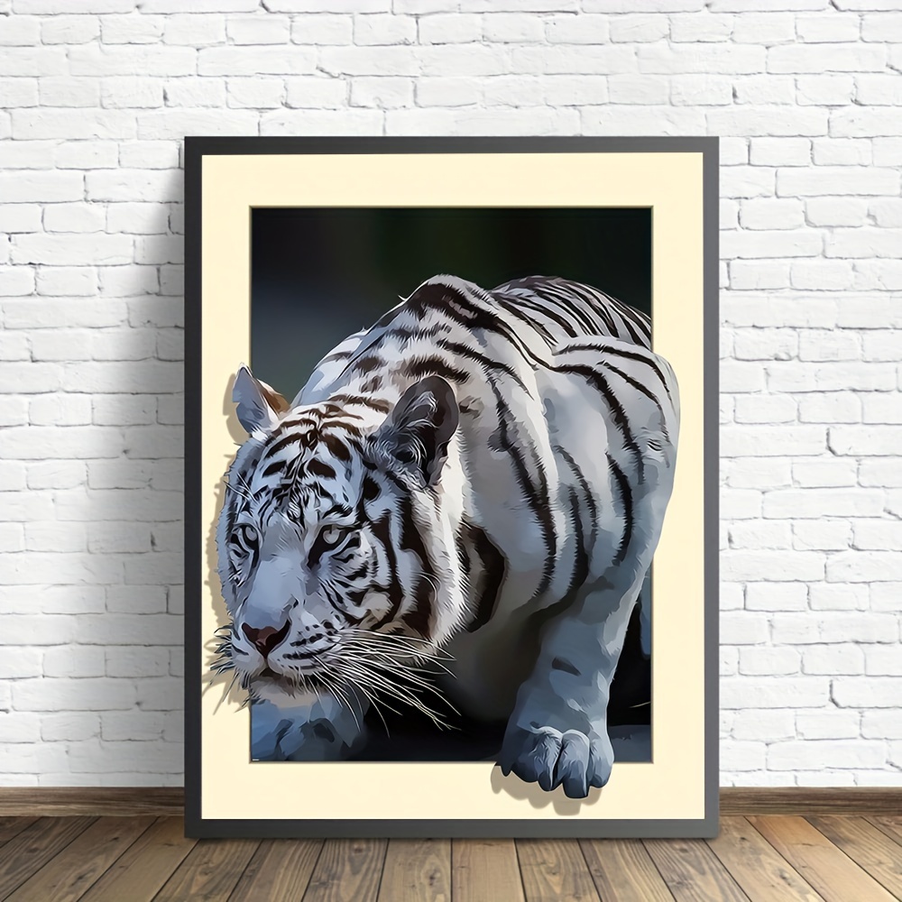 Immagine di stampa retrò Home Decor - Pittura su tela di tigre astratta con  graffiti con cornice Stampe di poster da parete con animali nordici 30x55cm  (12x22in) con cornice : : Casa