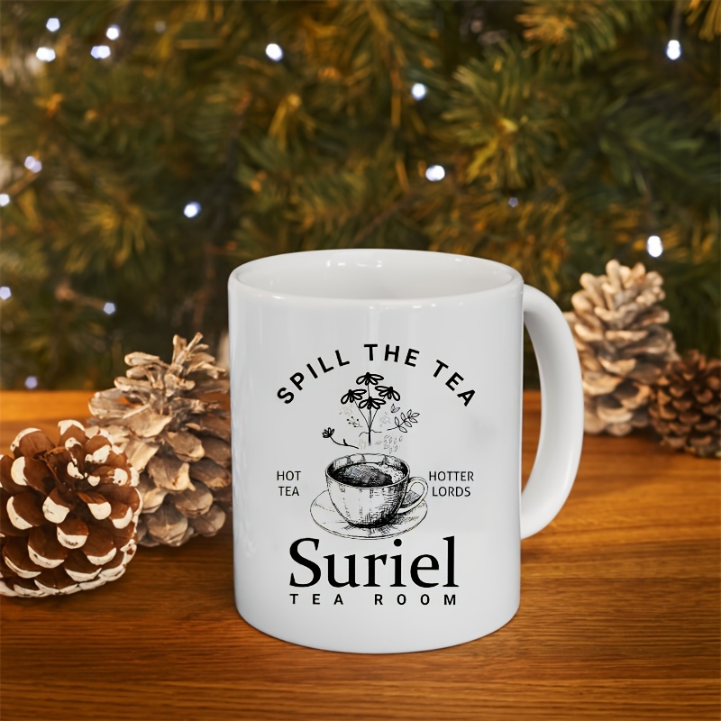 1pc Suriel Tea Room Pattern Ceramic Water Mug Drinking Cup Novelty  Christmas Halloween New Year Gift For Her Mugs For Coffee Tea And Hot  Drinks Cup