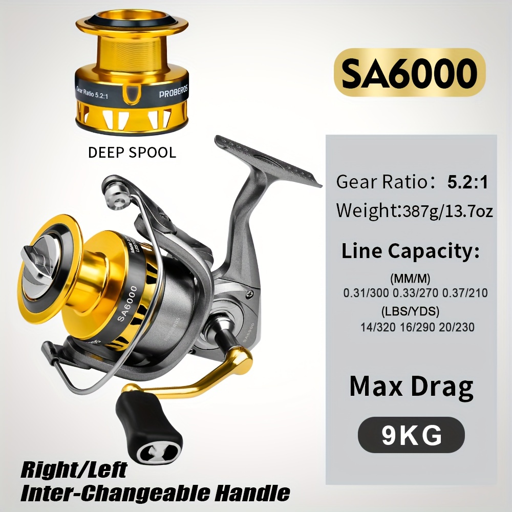 Proberos Cnc Aluminum Fishing Reel / Max Drag 1000 6000 - Temu