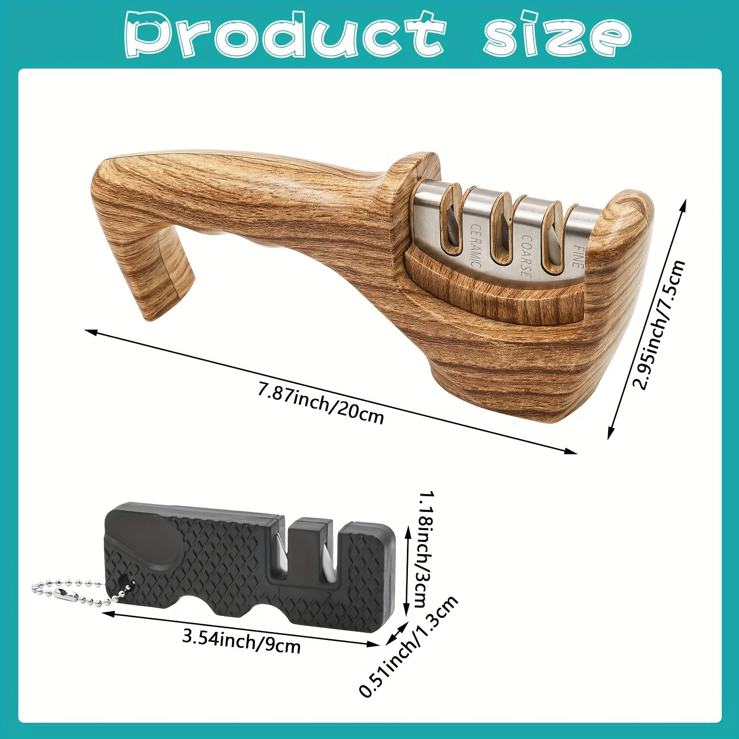 Wood Grain Multifunctional Manual Three-Slot Knife Sharpening