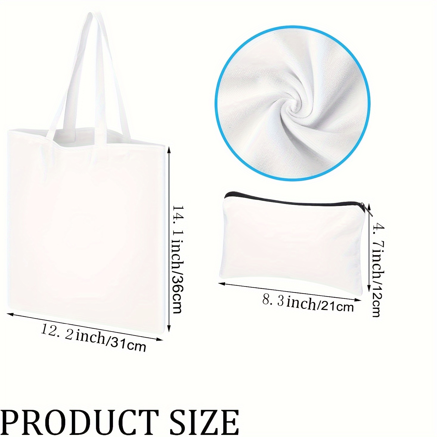 12 Pieces Cosmetic Bags Multipurpose Sublimation Blanks DIY Heat