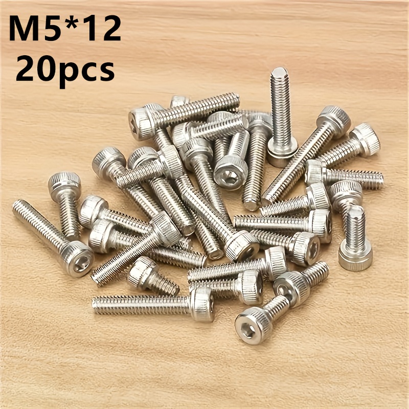20pcs M4 M5 M6 Ss304 Stainless Steel Hex Socket Head Screws