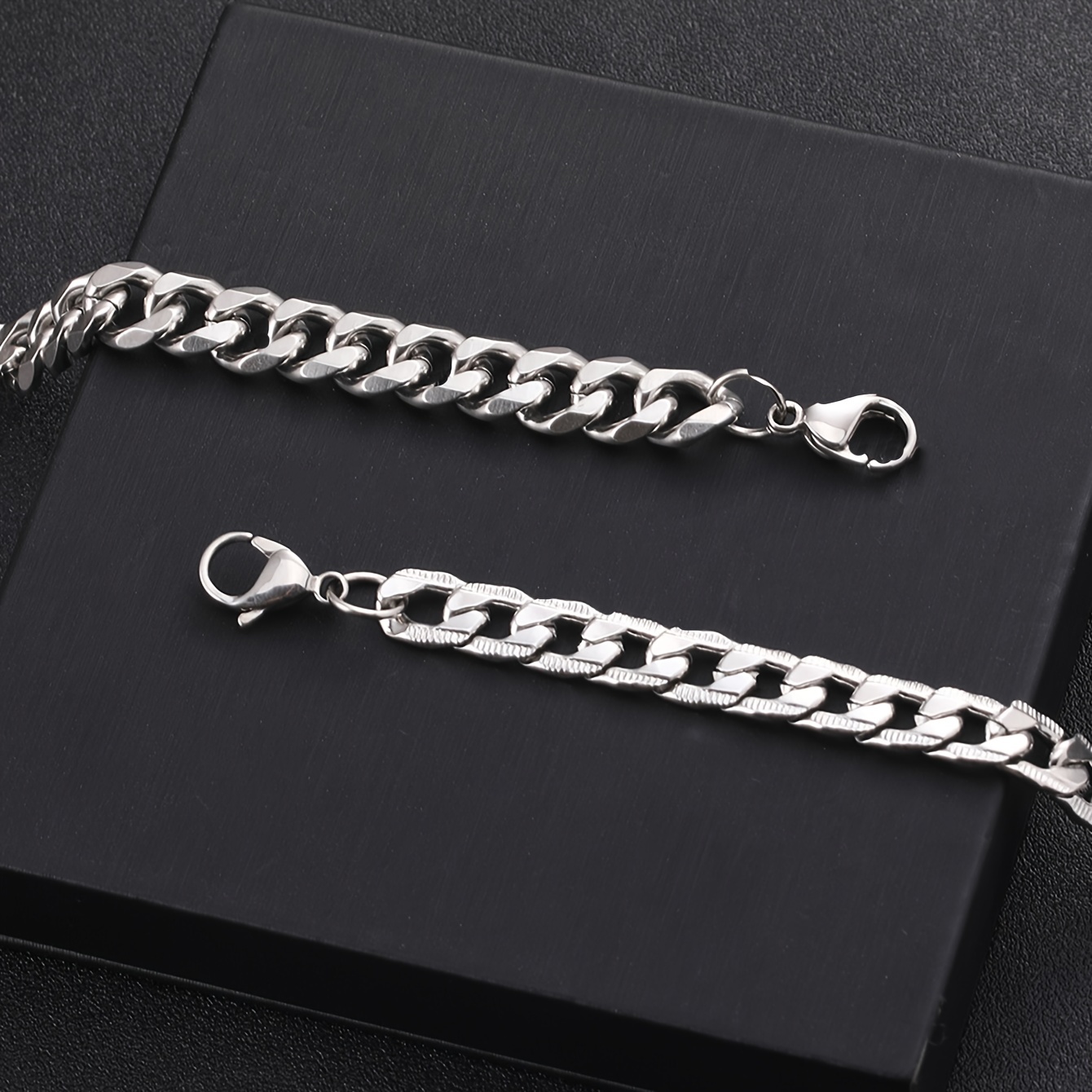 ZumrutStainless Steel Casual Hand Hip Hop Mens Cuban Chain Style Bracelet  with S Lock for Men/Boys