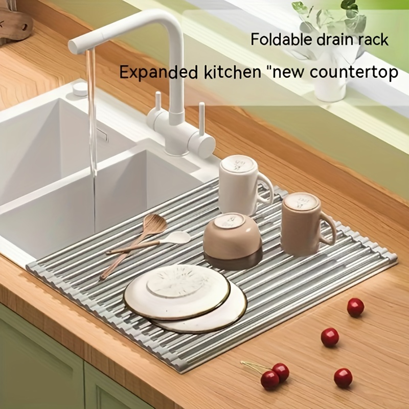 Roll up Dish Drying Rack Stainless Steel Sink Drying Rack Portable