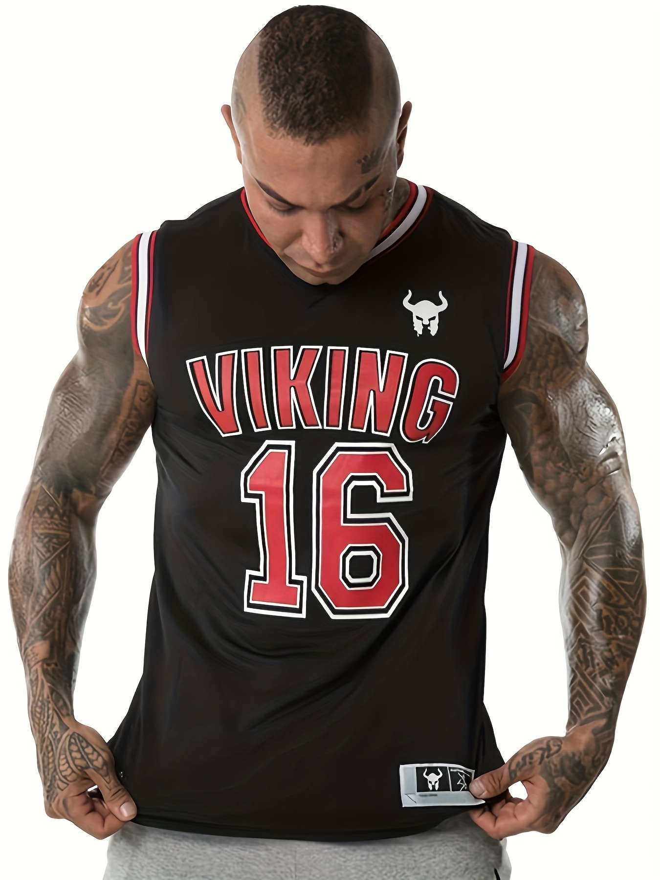 Men's Solid Basketball Jersey, Active Slightly Stretch Breathable Moisture  Wicking Sleeveless Basketball Shirt For Outdoor