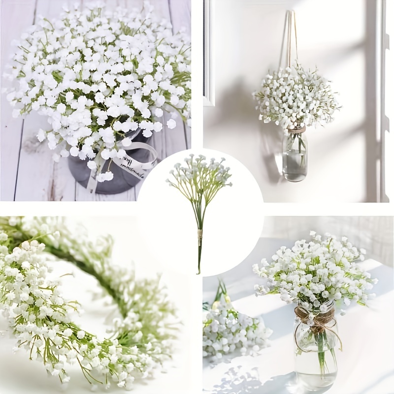 White Baby Breath Artificial Flowers Faux Babys - Temu