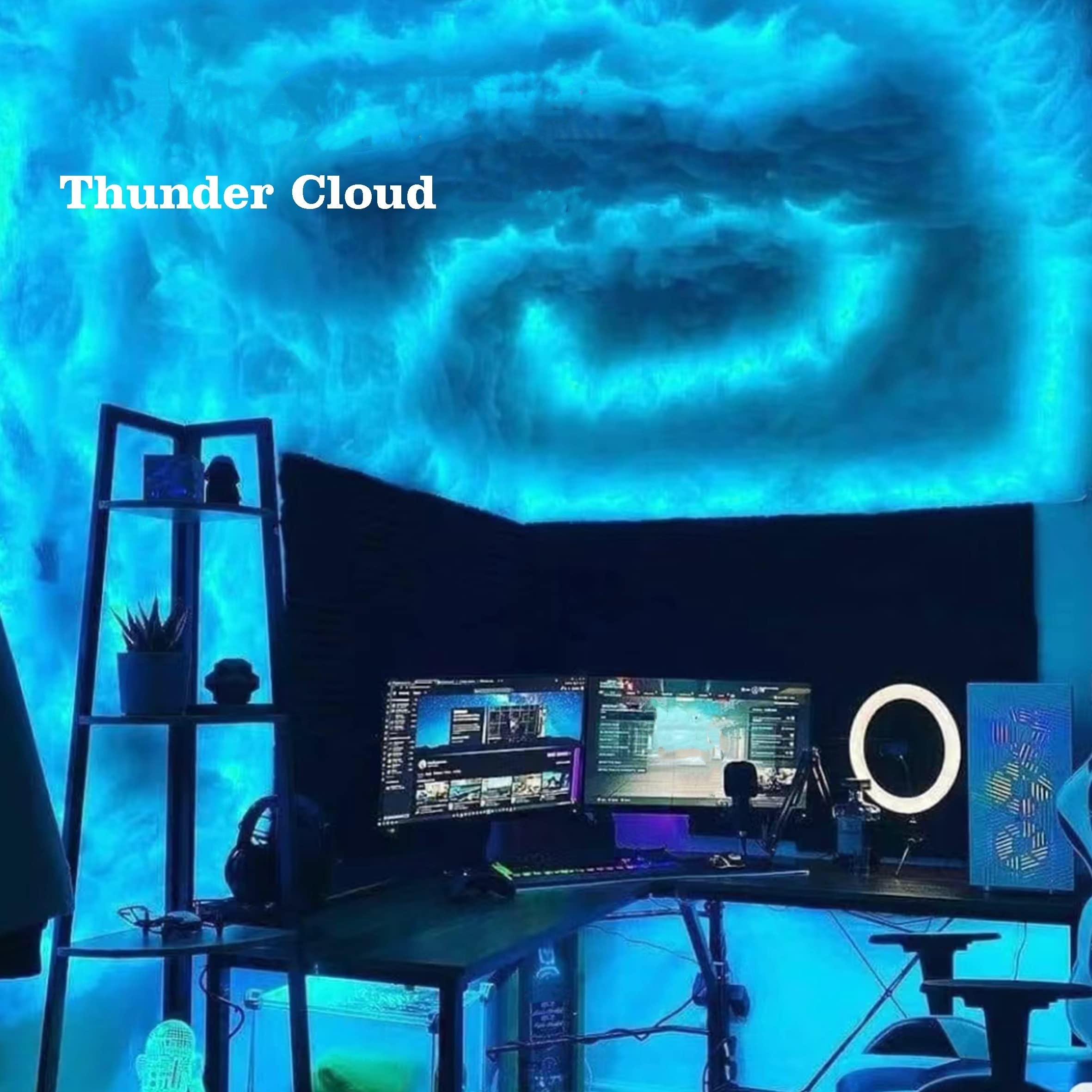 New Big Cloud Light Multicolor Lightning 3d Thundercloud Led - Temu