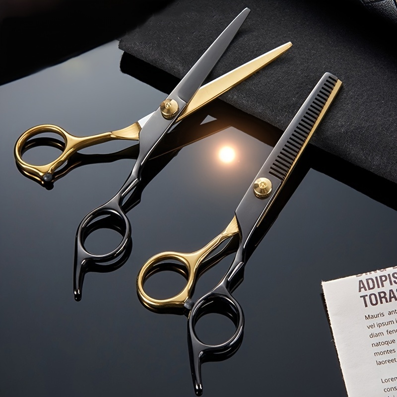 

2pcs/set Professional Barber Scissors, 6 Inch Hair Cutting Scissors And Thinning Shears, Hairdressing Barber Tools