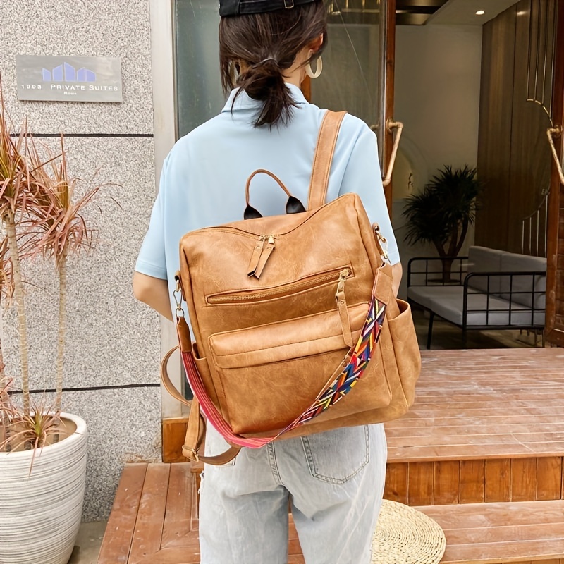 Retro Polka Dot Print Backpack Purse, Fashion Two-way Shoulder Bag,  Multifunctional Travel School Bag - Temu