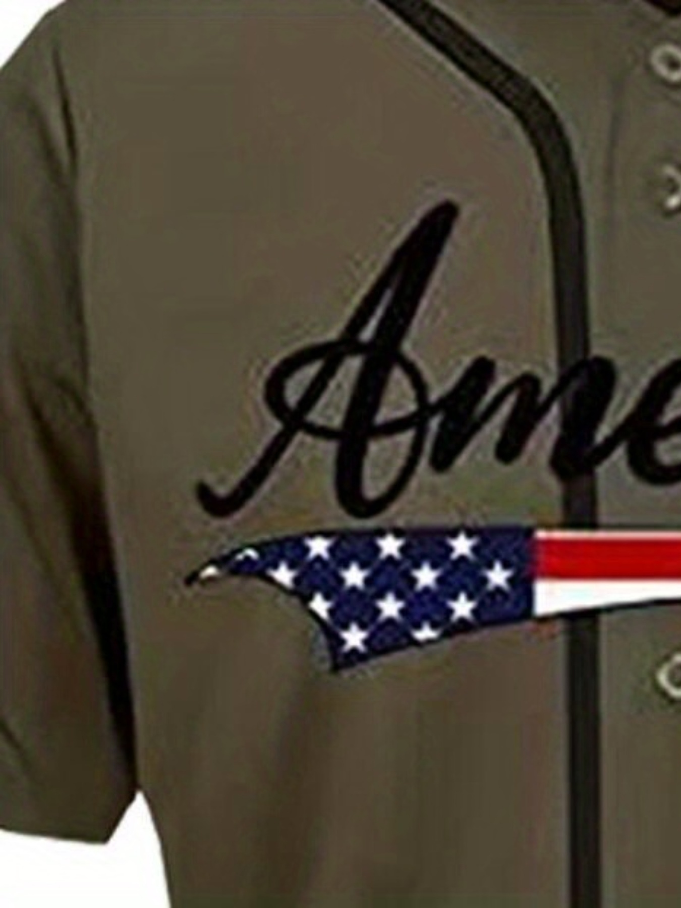 Camiseta de béisbol n.° 1 para hombre, informal, manga corta, con botones,  bordado, clásicos, saludo, uniformes deportivos verde oliva