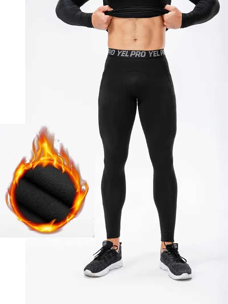 High Stretch Men's Thermal Running Leggings - Stay Warm and Comfortable  During Workouts